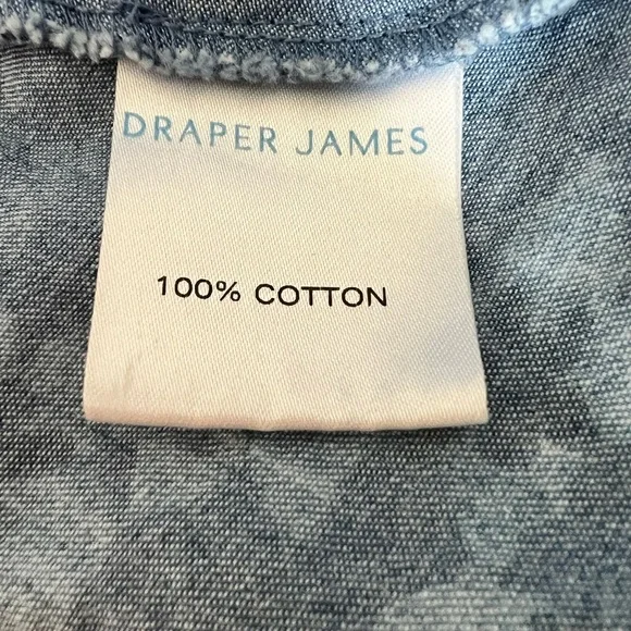 Draper James 8 Sleeveless Denim Wrap Midi Length Dress 100% Cotton - Picture 11 of 12